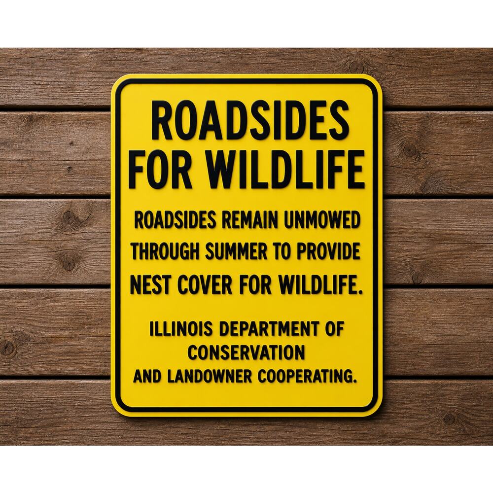 Illinois Department of Conservation Roadsides For Wildlife Sign Nature DNR Farm